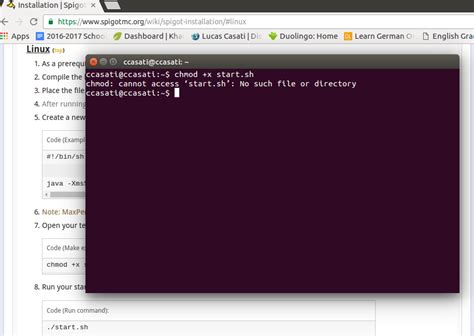 chmod no such file or directory.